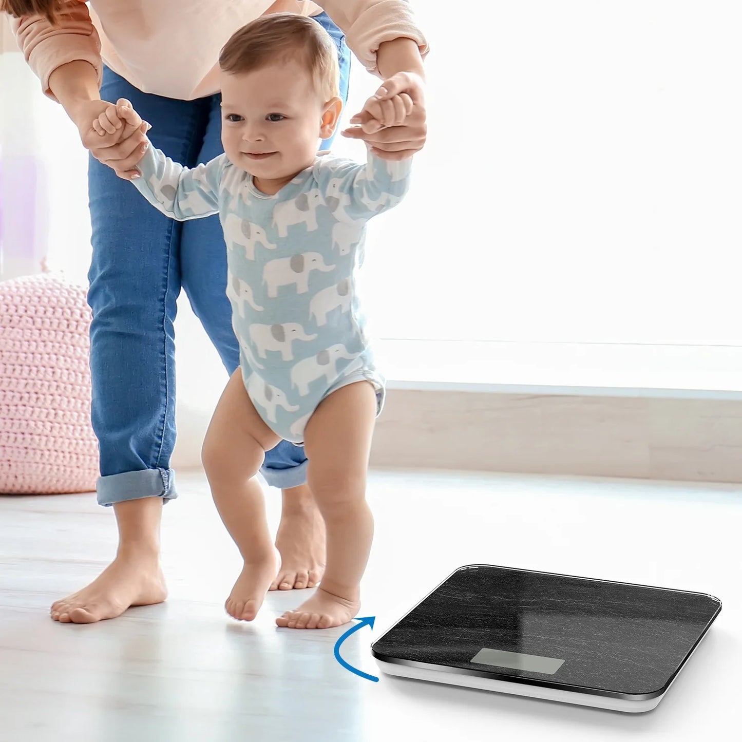 Highly Accurate Digital Body Weight Scale, 400 Lb, Marble