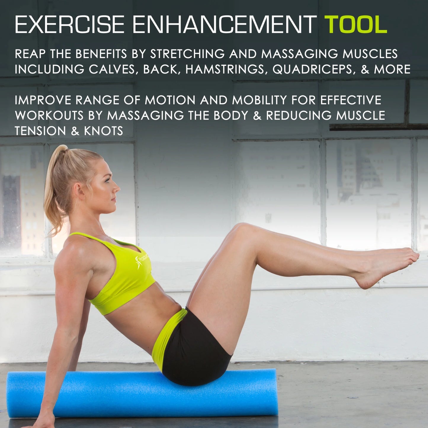 Flex Foam Rollers, Full and Half, 36"L or 12"L for Muscle Therapy (MFR), Core Stabilization and Balance Exercises