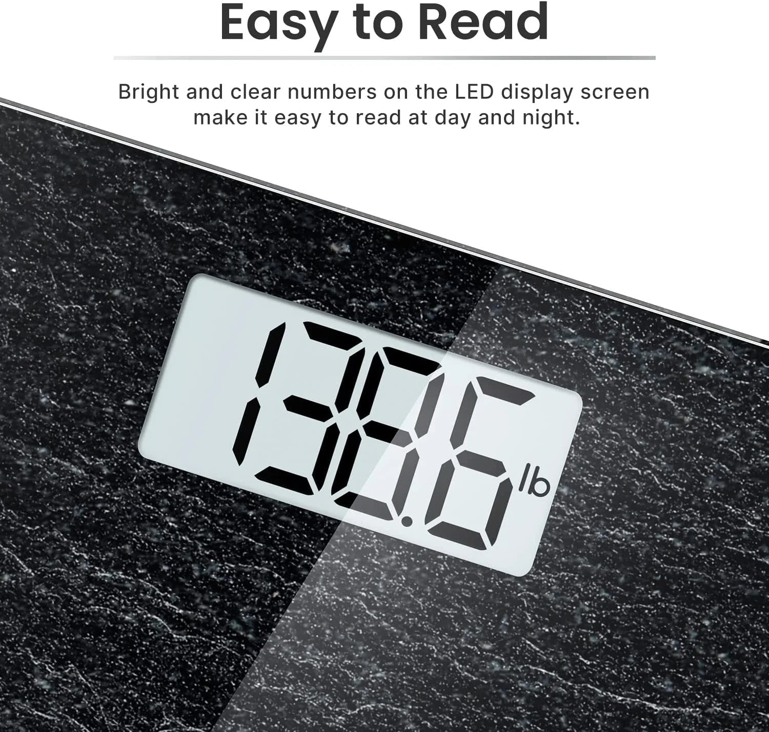 Highly Accurate Digital Body Weight Scale, 400 Lb, Marble