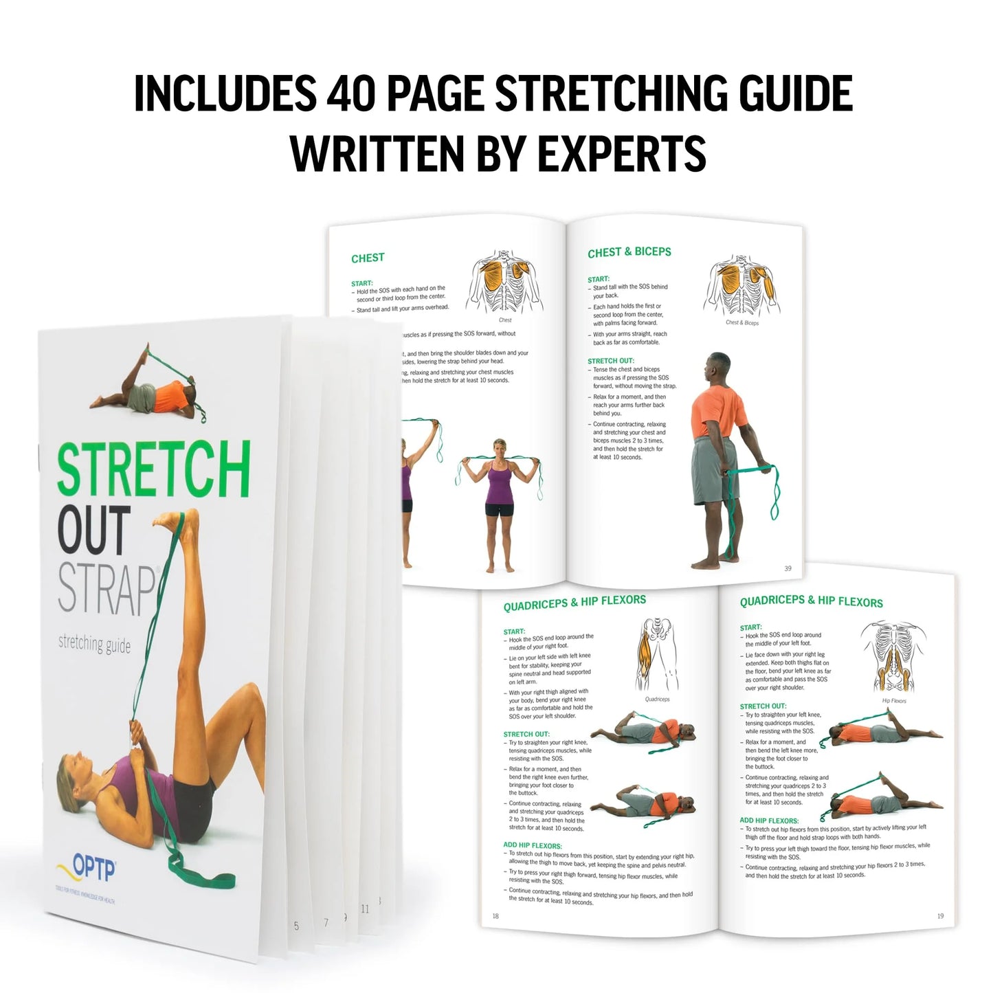 The Original Stretch Out Strap with Exercise Book, Top Choice Stretch Out Straps for Physical Therapy, Yoga Stretching Strap or Knee Therapy Strap by