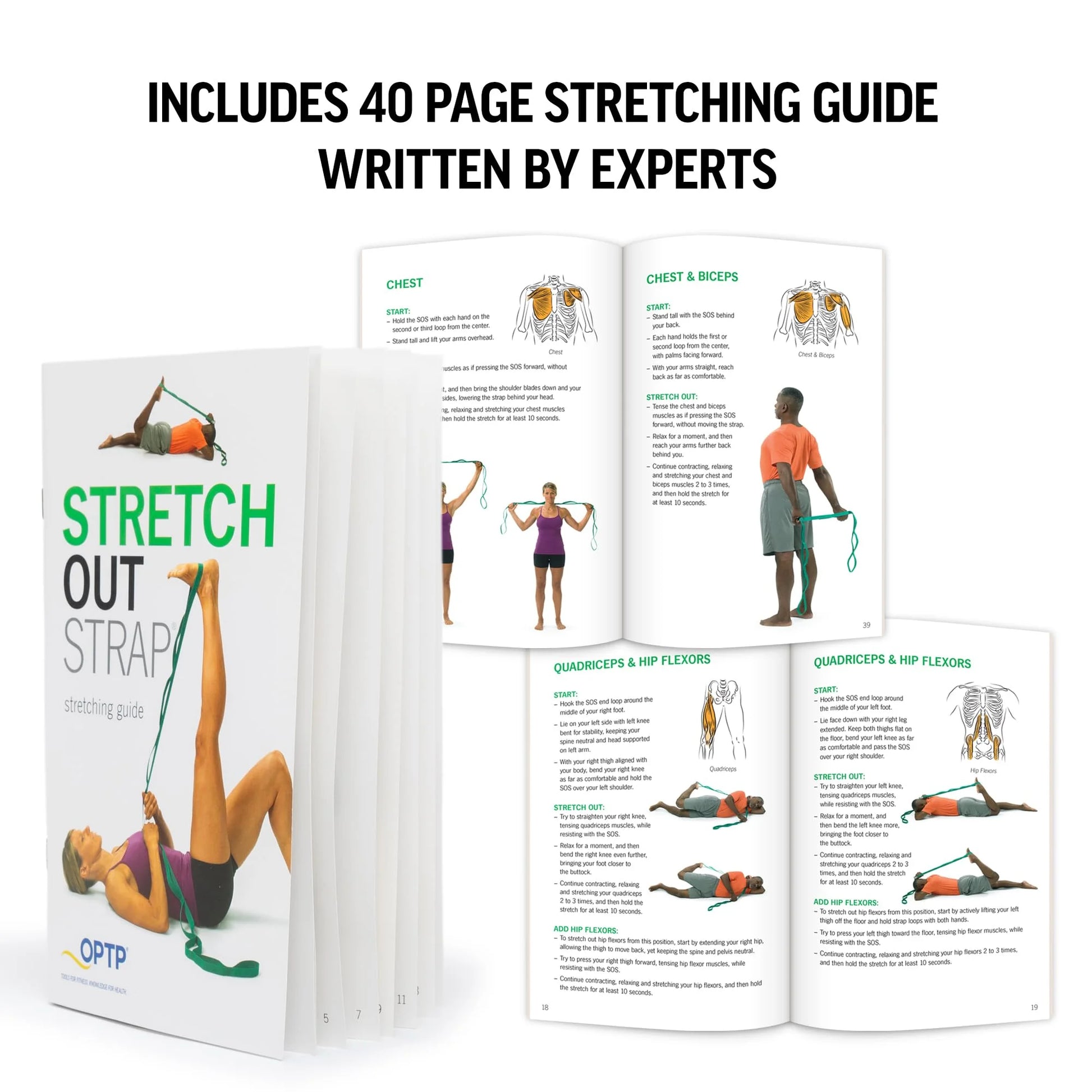 The Original Stretch Out Strap with Exercise Book, Top Choice Stretch Out Straps for Physical Therapy, Yoga Stretching Strap or Knee Therapy Strap by