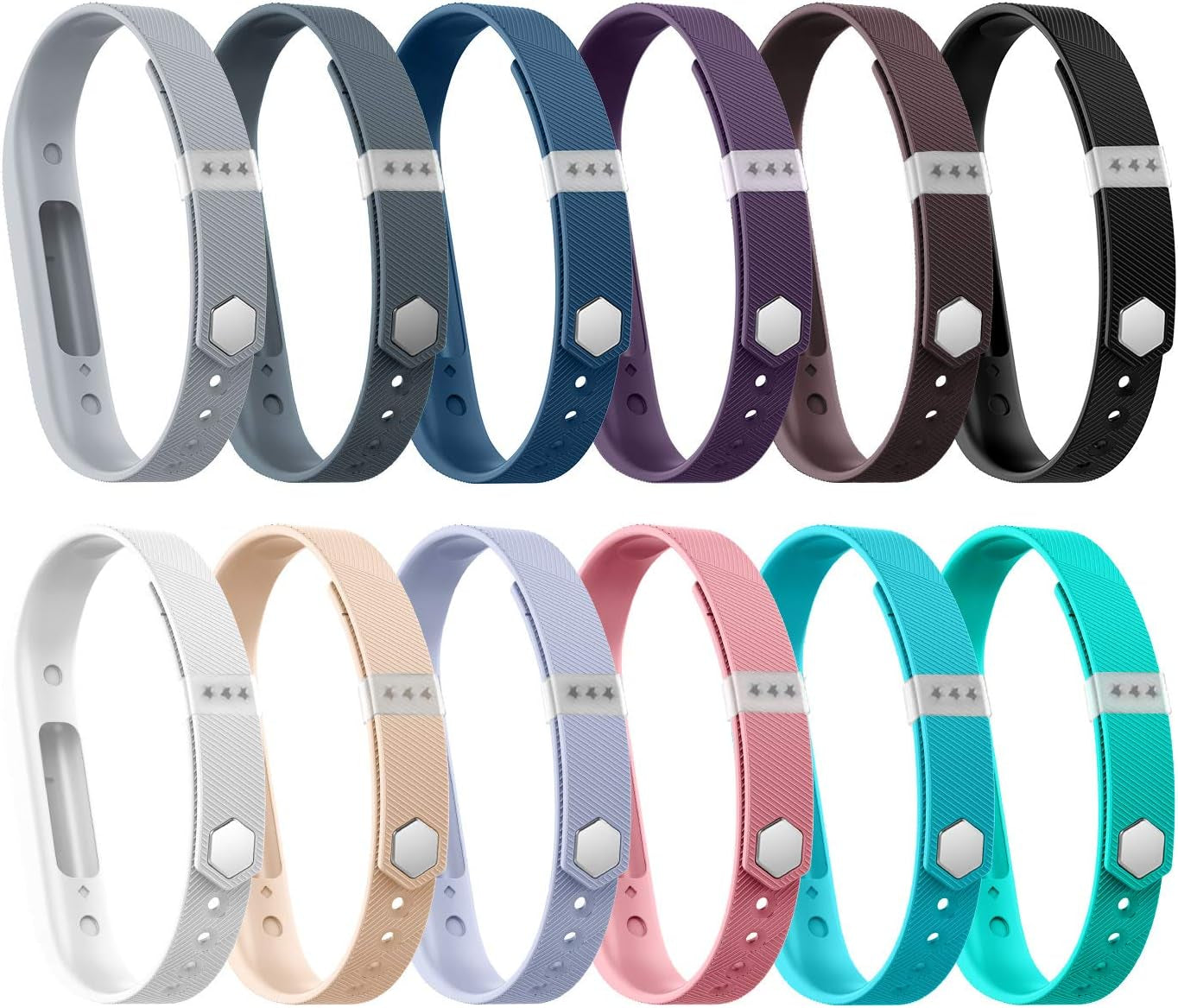 Compatible with Fit Bit Flex 2 Band, Replacement for Flex 2 Accessories Silicon Wristbands W/Fastener Clasp Fitness Strap for Original Flex 2, No Tracker