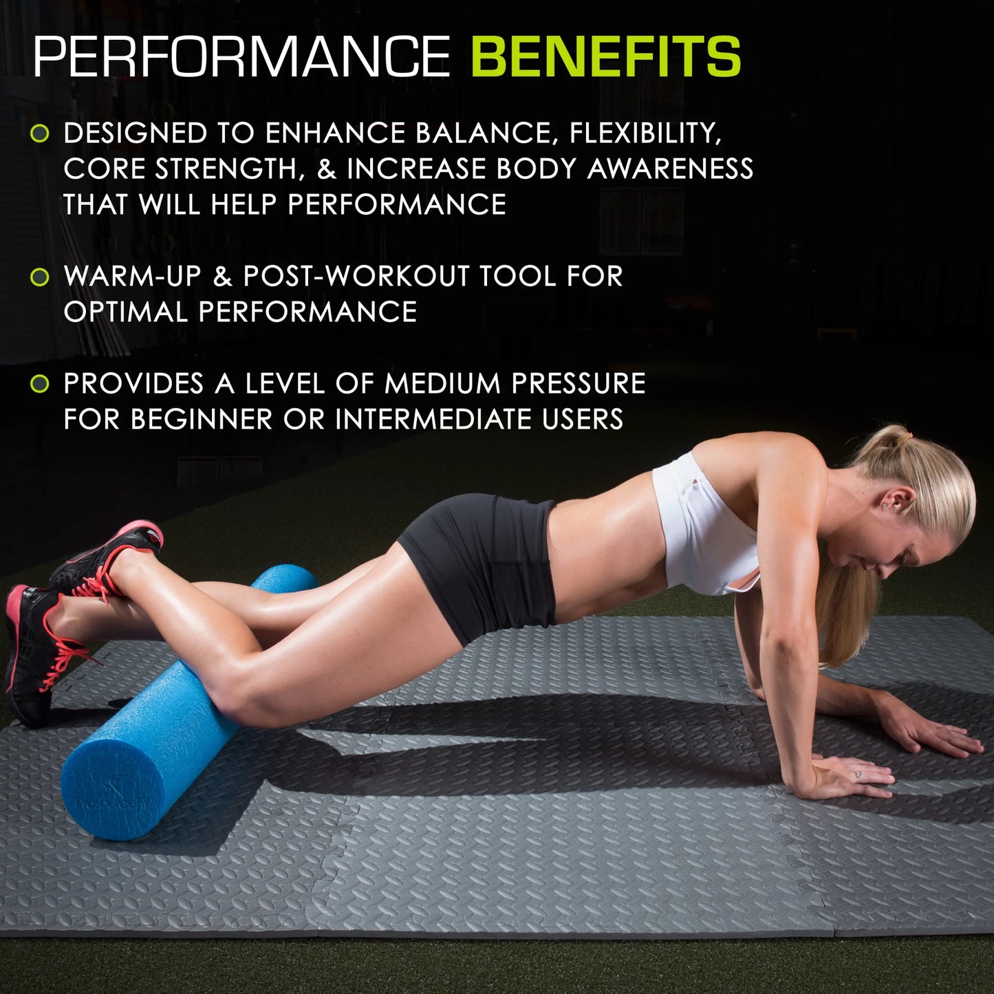 Flex Foam Rollers, Full and Half, 36"L or 12"L for Muscle Therapy (MFR), Core Stabilization and Balance Exercises