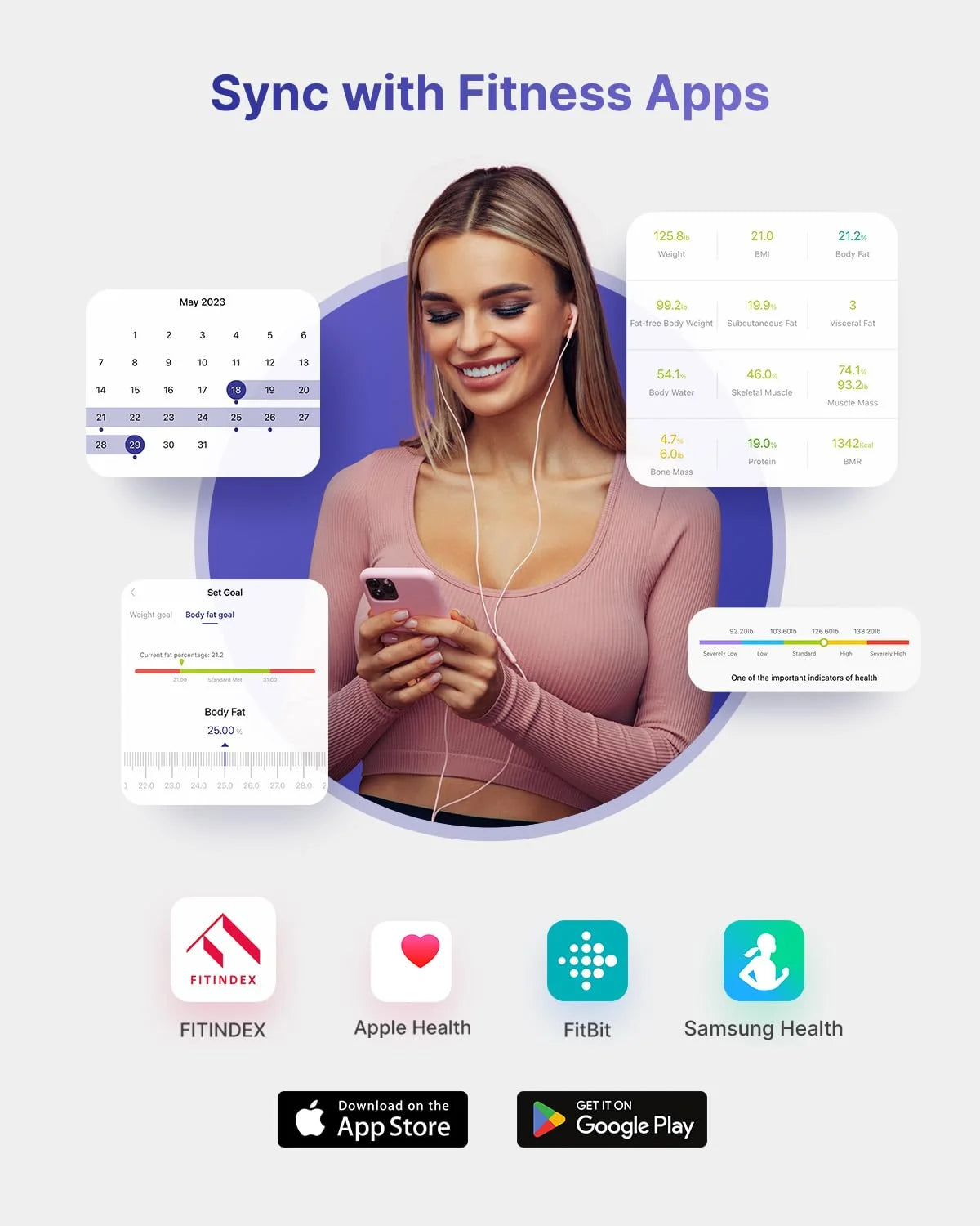 Empower Your Health Journey with  Advanced Smart Scale: Track 13 Body Metrics, Health Monitoring, 400Lb, Black