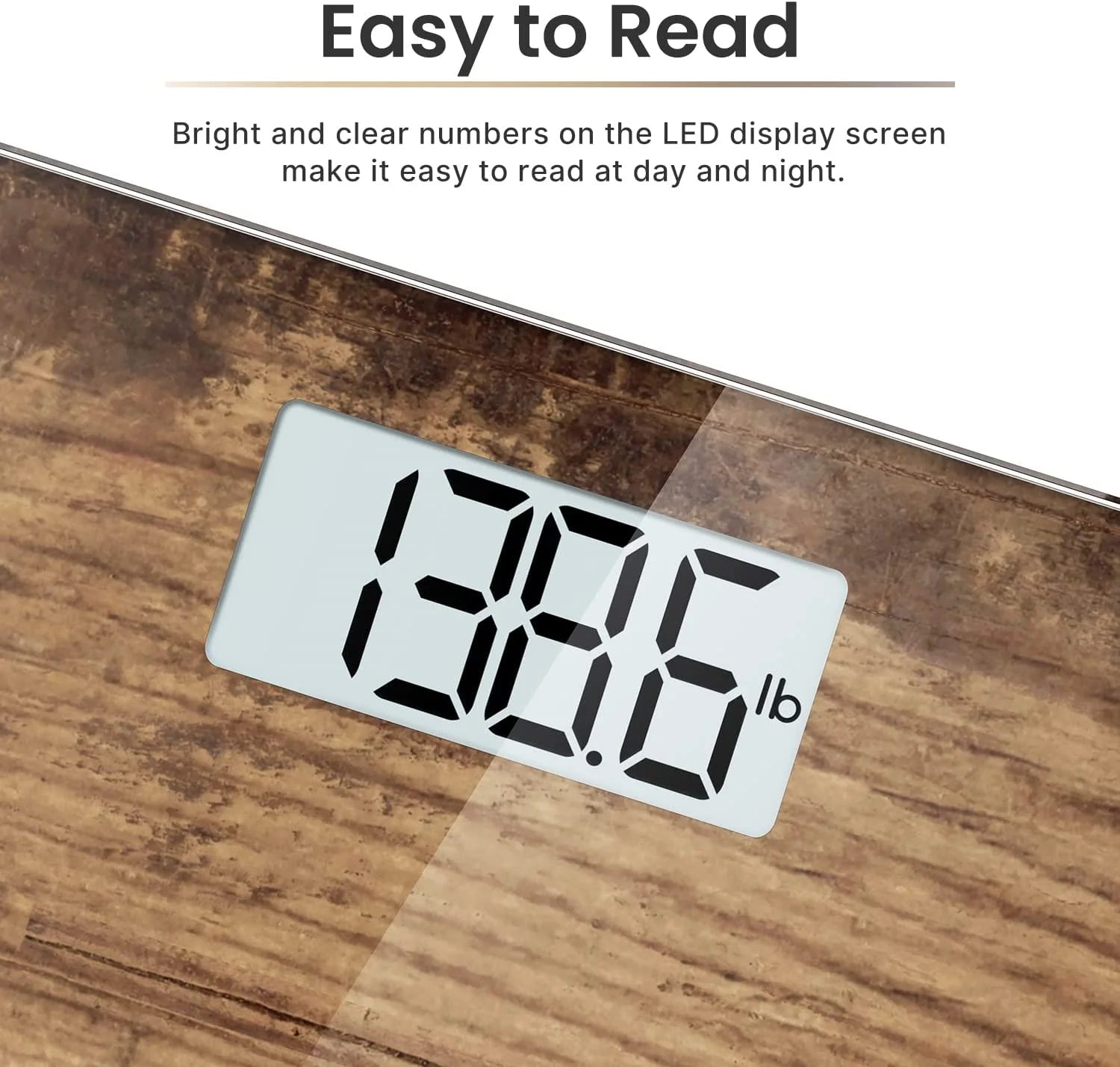 Highly Accurate Digital Body Weight Scale, 400 Lb, Wooden