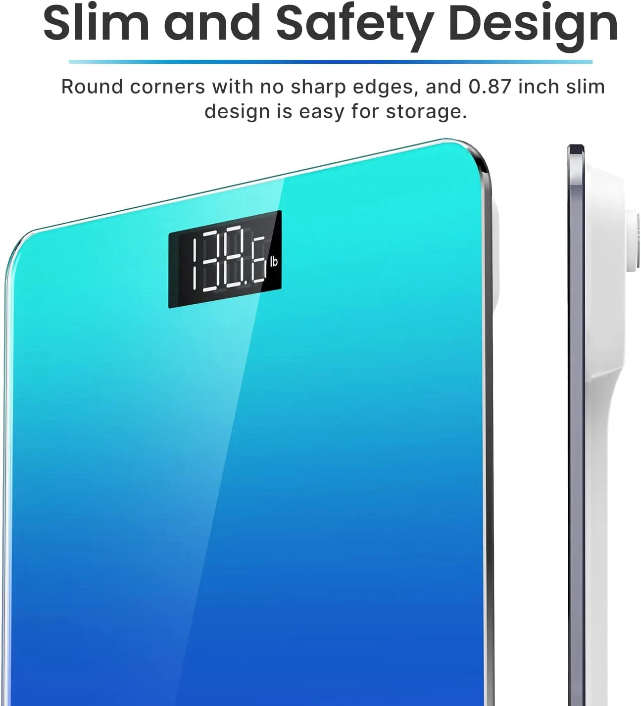 Highly Accurate Digital Body Weight Scale, 400 Lb, Gradient-Blue