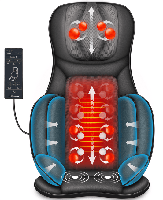 2D/3D Back Massager with Heat and Adjustable Seat Massage Cushion