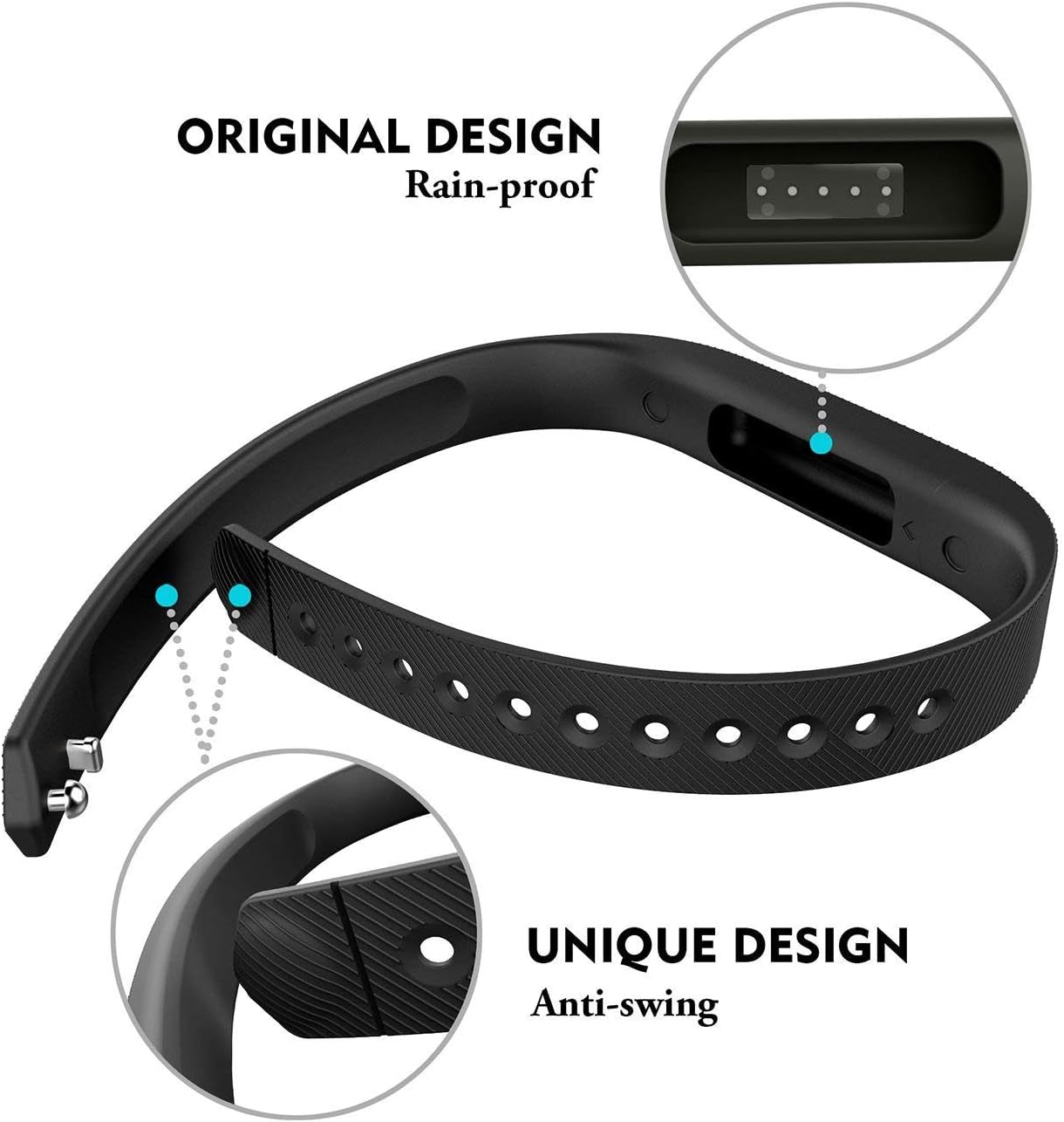 Compatible with Fit Bit Flex 2 Band, Replacement for Flex 2 Accessories Silicon Wristbands W/Fastener Clasp Fitness Strap for Original Flex 2, No Tracker