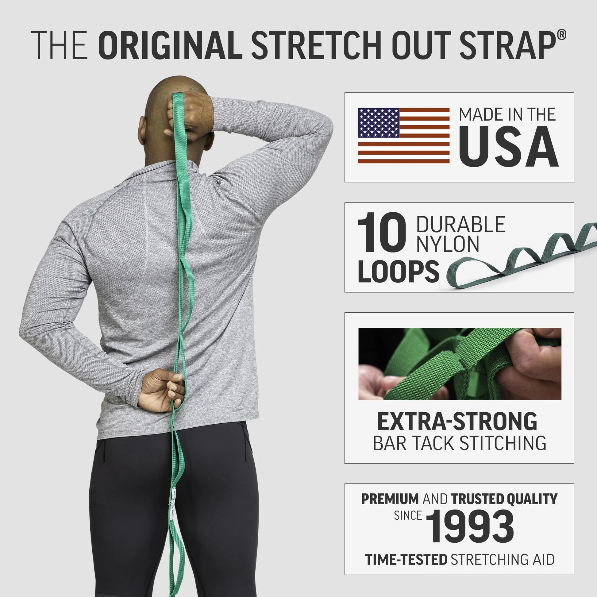 The Original Stretch Out Strap with Exercise Book, Top Choice Stretch Out Straps for Physical Therapy, Yoga Stretching Strap or Knee Therapy Strap by