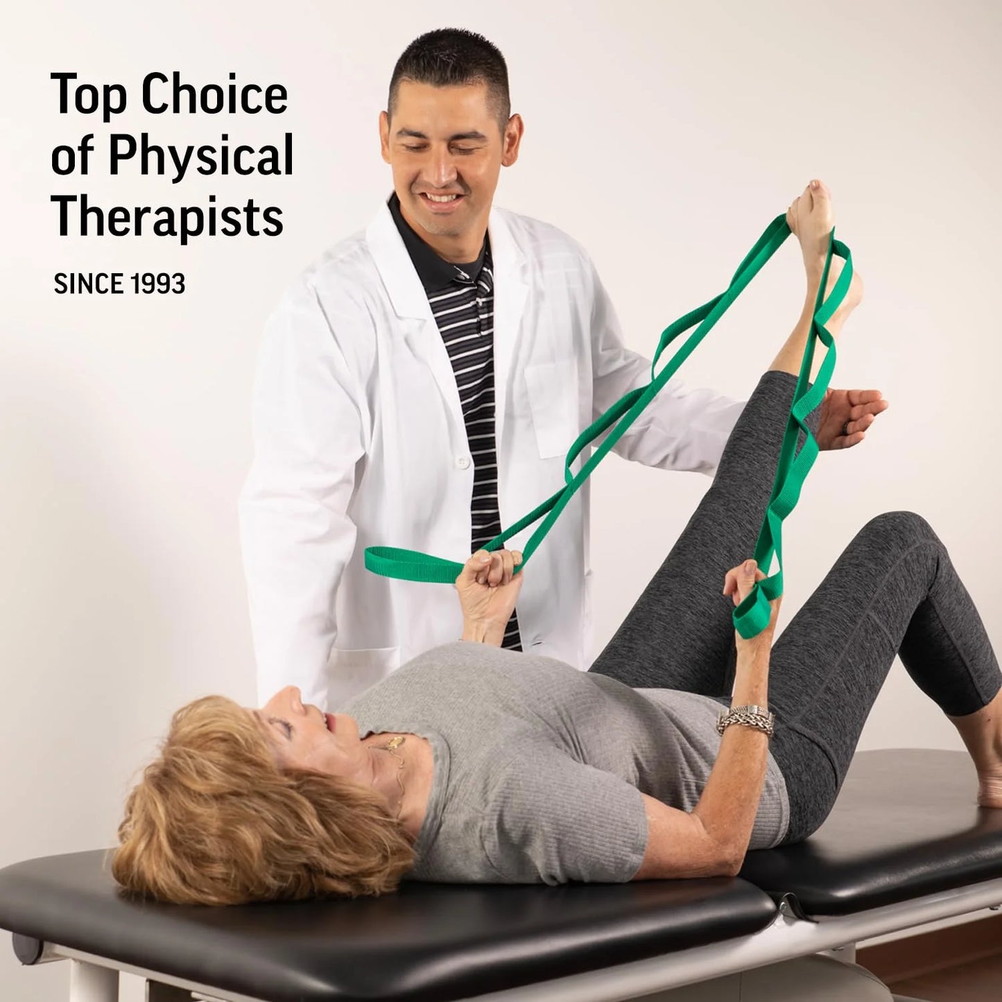 The Original Stretch Out Strap with Exercise Book, Top Choice Stretch Out Straps for Physical Therapy, Yoga Stretching Strap or Knee Therapy Strap by