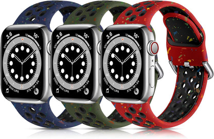 Lerobo 3 Pack Bands Compatible with Apple Watch 44Mm 42Mm 45Mm 46Mm 49Mm 41Mm 40Mm 38Mm,Soft Silicone Breathable Replacement Strap Sport Band Se/Ultra Iwatch Series 10 9 8 7 6 5 4 2 1 Women Men