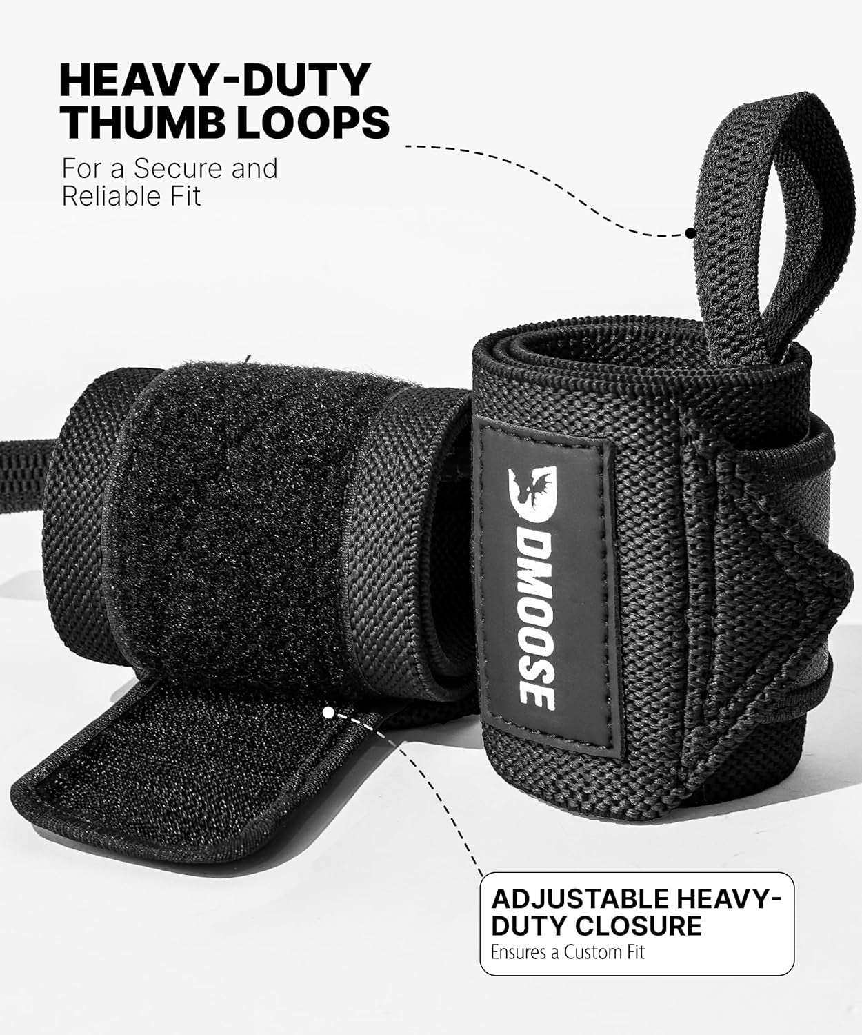 Wrist Wraps for Weightlifting - IPL Approved Premium Lifting Straps with Thumb Loops for Powerlifting, Bodybuilding & Weight Lifting, Compression Gym Wrist Support for Working Out