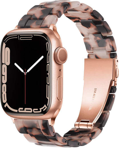 Light Apple Watch Band-Fashion Resin Iwatch Bands for Women Men Bracelet Compatible with Stainless Steel Buckle for Apple Watch Series 10 Series SE Series 9 Series 8 Series 7 6 5 4 3 2 1 Ultra 2 1, 38Mm/40Mm/41Mm/42Mm(Series 10), 49Mm/46Mm/45Mm/44Mm/42Mm(Series 3 2 1)