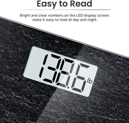 Highly Accurate Digital Body Weight Scale, 400 Lb, Marble
