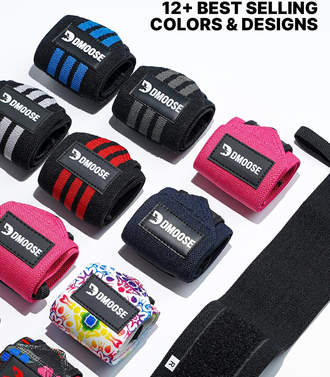 Wrist Wraps for Weightlifting - IPL Approved Premium Lifting Straps with Thumb Loops for Powerlifting, Bodybuilding & Weight Lifting, Compression Gym Wrist Support for Working Out