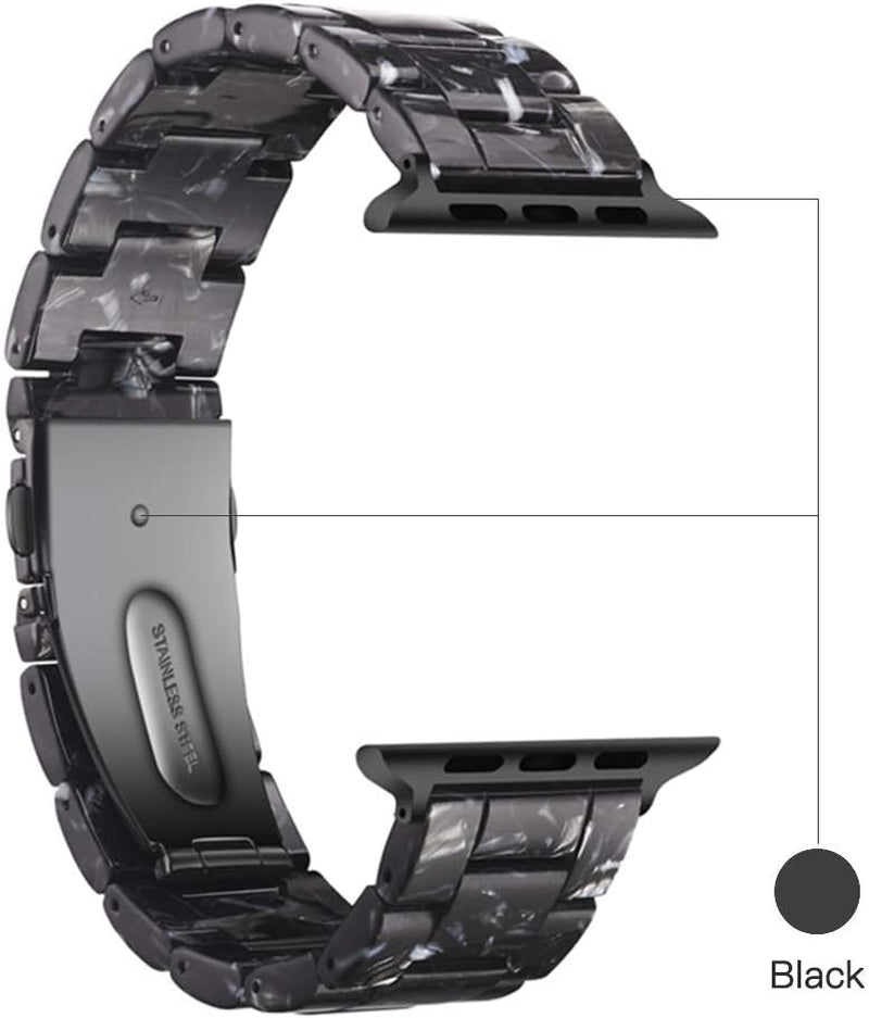 Light Apple Watch Band-Fashion Resin Iwatch Bands for Women Men Bracelet Compatible with Stainless Steel Buckle for Apple Watch Series 10 Series SE Series 9 Series 8 Series 7 6 5 4 3 2 1 Ultra 2 1, 38Mm/40Mm/41Mm/42Mm(Series 10), 49Mm/46Mm/45Mm/44Mm/42Mm(Series 3 2 1)