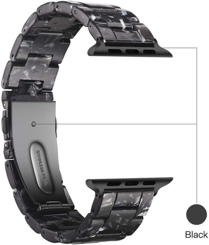 Light Apple Watch Band-Fashion Resin Iwatch Bands for Women Men Bracelet Compatible with Stainless Steel Buckle for Apple Watch Series 10 Series SE Series 9 Series 8 Series 7 6 5 4 3 2 1 Ultra 2 1, 38Mm/40Mm/41Mm/42Mm(Series 10), 49Mm/46Mm/45Mm/44Mm/42Mm(Series 3 2 1)