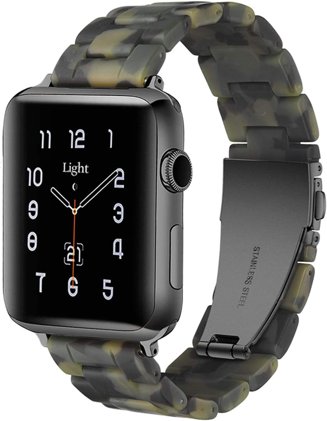 Light Apple Watch Band-Fashion Resin Iwatch Bands for Women Men Bracelet Compatible with Stainless Steel Buckle for Apple Watch Series 10 Series SE Series 9 Series 8 Series 7 6 5 4 3 2 1 Ultra 2 1, 38Mm/40Mm/41Mm/42Mm(Series 10), 49Mm/46Mm/45Mm/44Mm/42Mm(Series 3 2 1)