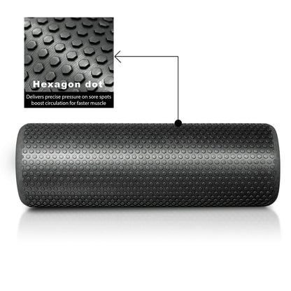 18" Foam Roller for Exercise - Medium Density, Deep Tissue Massage and Muscle Recovery (Black)