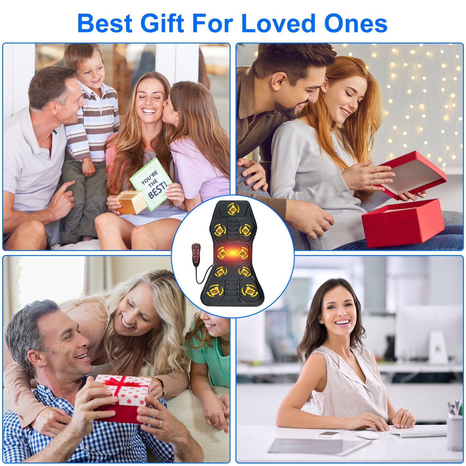 Ultimate Full Body Massage Chair Pad with Heat - Multifunctional Back Massager for Home, Office & Car Use