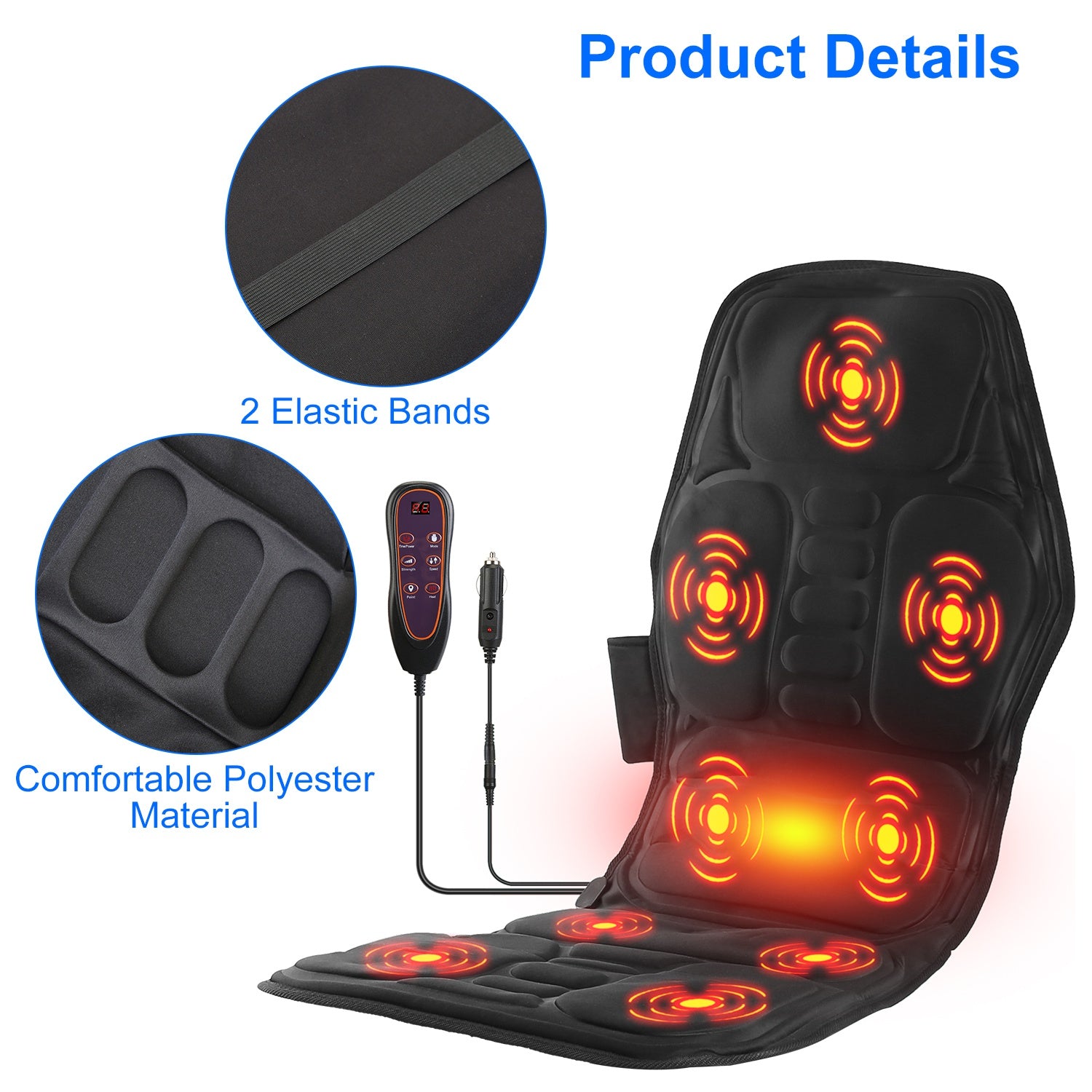 Ultimate Full Body Massage Chair Pad with Heat - Multifunctional Back Massager for Home, Office & Car Use