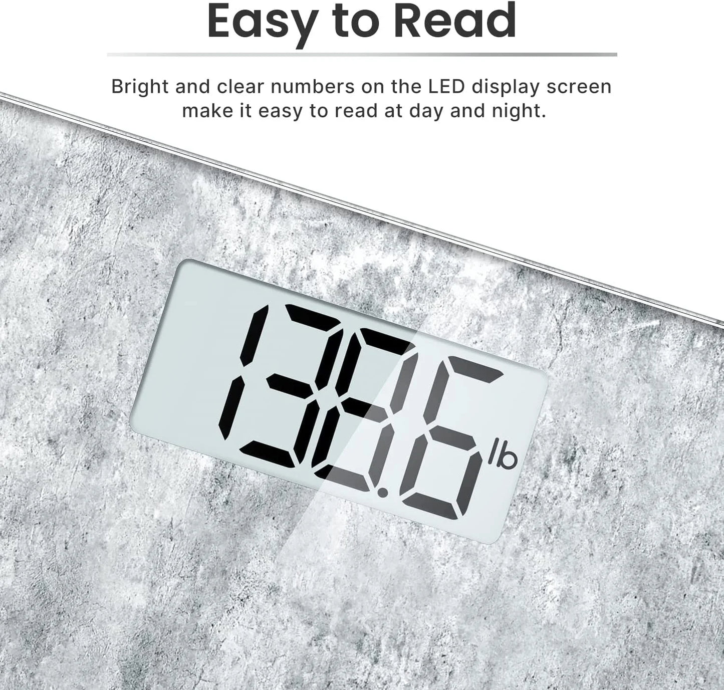 Highly Accurate Digital Body Weight Scale, 400 Lb, Cement Pattern