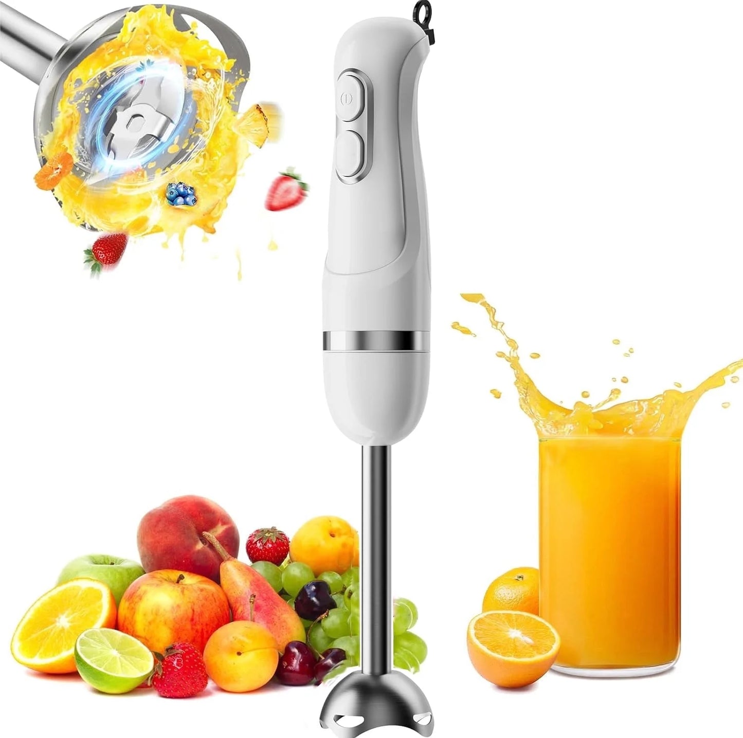 Boyun Daj Hand Blender, Immersion Blender with 2 Mixing Speed, Electric Handheld Mixer Portable Stick Mixer with Stainless Steel Blades for Soup, Smoothie, Puree, Baby Food-Black