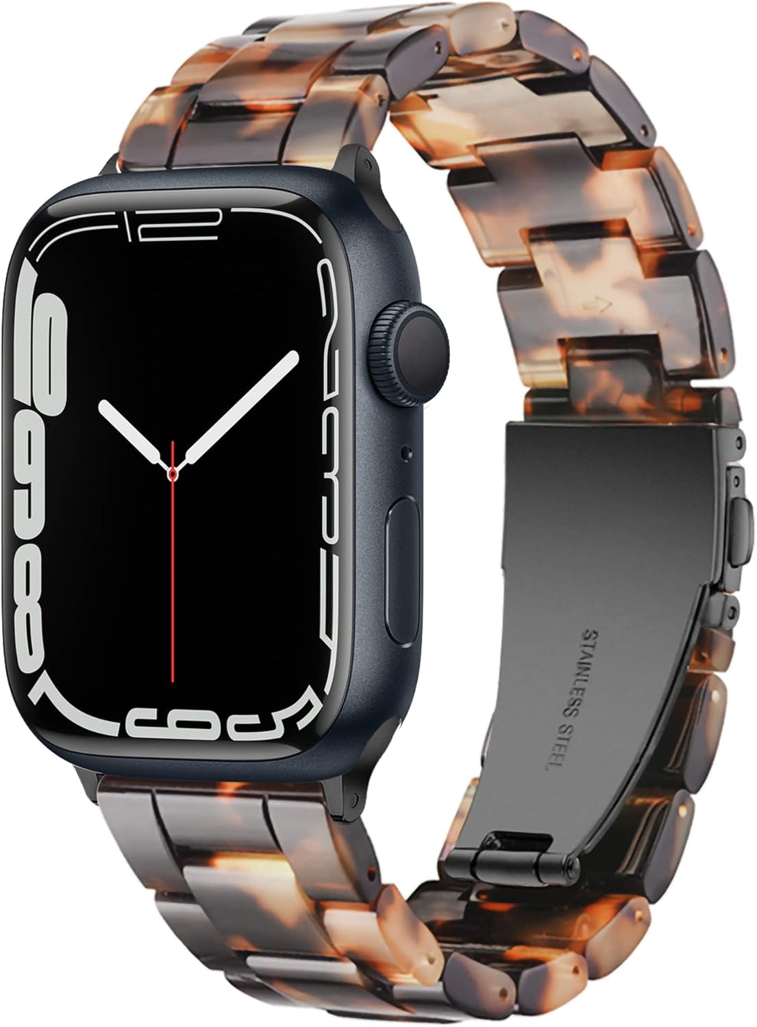 Light Apple Watch Band-Fashion Resin Iwatch Bands for Women Men Bracelet Compatible with Stainless Steel Buckle for Apple Watch Series 10 Series SE Series 9 Series 8 Series 7 6 5 4 3 2 1 Ultra 2 1, 38Mm/40Mm/41Mm/42Mm(Series 10), 49Mm/46Mm/45Mm/44Mm/42Mm(Series 3 2 1)
