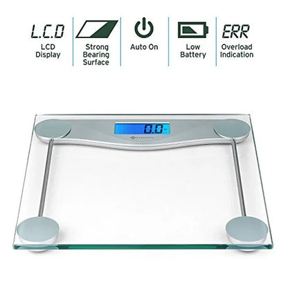Scale for Weight, 400Lb Capacity Bathroom Scale with LCD Display, Silver, EB4074C