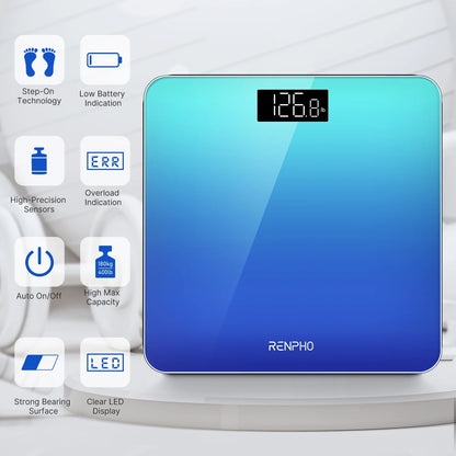 Highly Accurate Digital Body Weight Scale, 400 Lb, Gradient-Blue