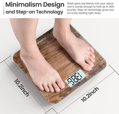 Highly Accurate Digital Body Weight Scale, 400 Lb, Wooden