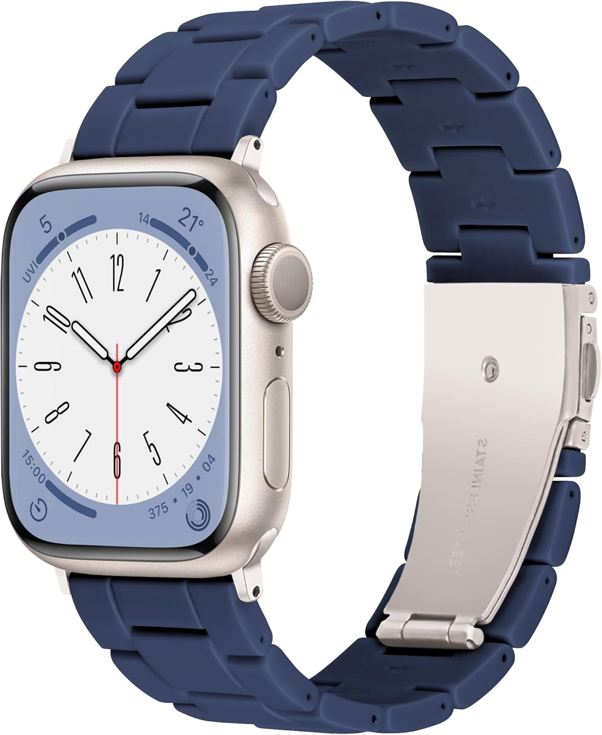 Light Apple Watch Band-Fashion Resin Iwatch Bands for Women Men Bracelet Compatible with Stainless Steel Buckle for Apple Watch Series 10 Series SE Series 9 Series 8 Series 7 6 5 4 3 2 1 Ultra 2 1, 38Mm/40Mm/41Mm/42Mm(Series 10), 49Mm/46Mm/45Mm/44Mm/42Mm(Series 3 2 1)