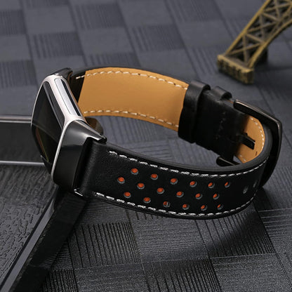 Leather Watch Bands Compatible for Fit Bit Charge 5,Luxury Premium Leather Replacement Wristband Straps Design for Charge 5