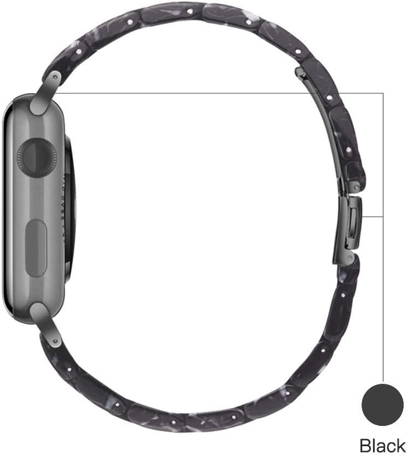 Light Apple Watch Band-Fashion Resin Iwatch Bands for Women Men Bracelet Compatible with Stainless Steel Buckle for Apple Watch Series 10 Series SE Series 9 Series 8 Series 7 6 5 4 3 2 1 Ultra 2 1, 38Mm/40Mm/41Mm/42Mm(Series 10), 49Mm/46Mm/45Mm/44Mm/42Mm(Series 3 2 1)