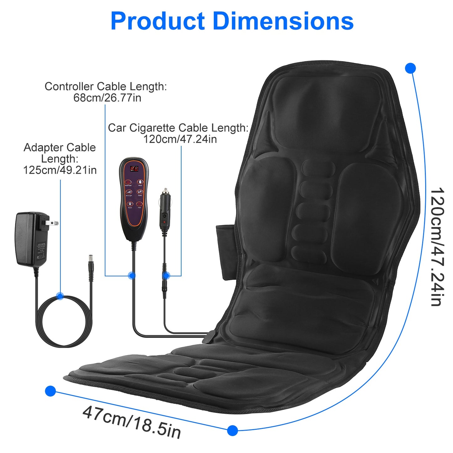 Ultimate Full Body Massage Chair Pad with Heat - Multifunctional Back Massager for Home, Office & Car Use