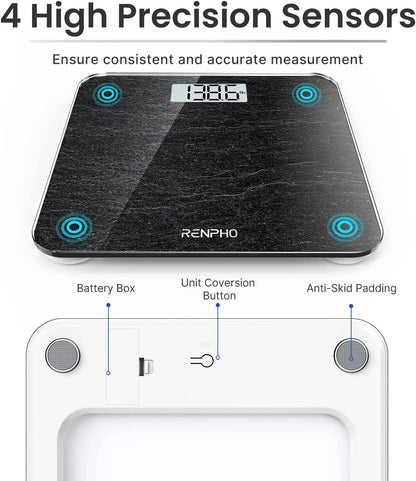 Highly Accurate Digital Body Weight Scale, 400 Lb, Marble