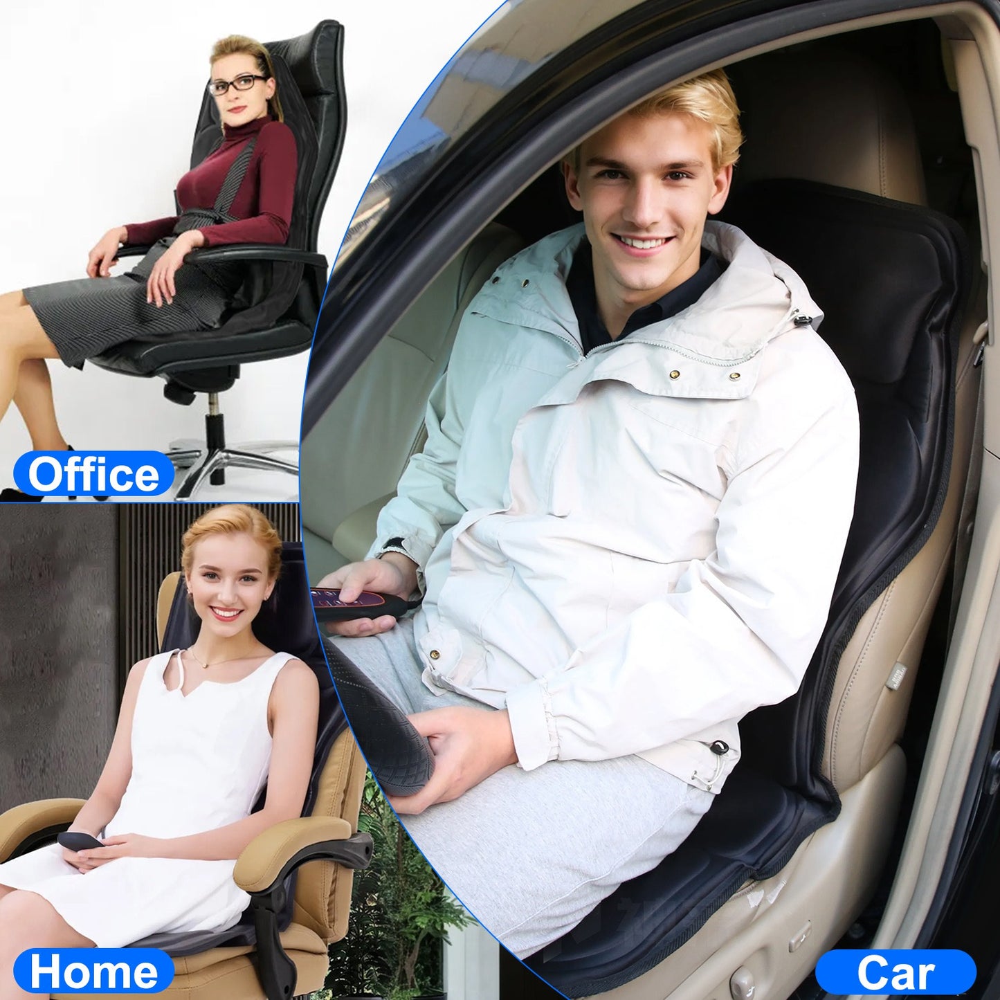 Ultimate Full Body Massage Chair Pad with Heat - Multifunctional Back Massager for Home, Office & Car Use