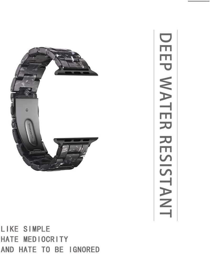 Light Apple Watch Band-Fashion Resin Iwatch Bands for Women Men Bracelet Compatible with Stainless Steel Buckle for Apple Watch Series 10 Series SE Series 9 Series 8 Series 7 6 5 4 3 2 1 Ultra 2 1, 38Mm/40Mm/41Mm/42Mm(Series 10), 49Mm/46Mm/45Mm/44Mm/42Mm(Series 3 2 1)