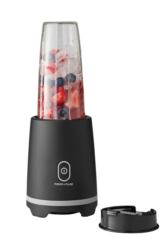 Mainstays Black Single-Serve Blender with 1 Travel Lid, 16 Oz, New