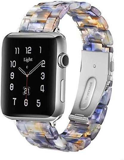Light Apple Watch Band-Fashion Resin Iwatch Bands for Women Men Bracelet Compatible with Stainless Steel Buckle for Apple Watch Series 10 Series SE Series 9 Series 8 Series 7 6 5 4 3 2 1 Ultra 2 1, 38Mm/40Mm/41Mm/42Mm(Series 10), 49Mm/46Mm/45Mm/44Mm/42Mm(Series 3 2 1)