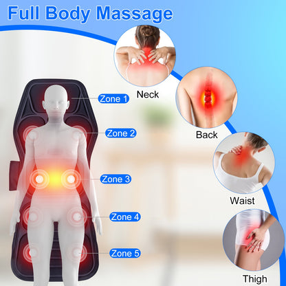 Ultimate Full Body Massage Chair Pad with Heat - Multifunctional Back Massager for Home, Office & Car Use