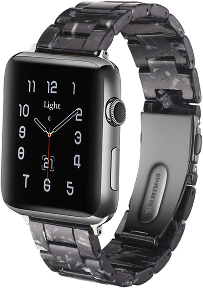 Light Apple Watch Band-Fashion Resin Iwatch Bands for Women Men Bracelet Compatible with Stainless Steel Buckle for Apple Watch Series 10 Series SE Series 9 Series 8 Series 7 6 5 4 3 2 1 Ultra 2 1, 38Mm/40Mm/41Mm/42Mm(Series 10), 49Mm/46Mm/45Mm/44Mm/42Mm(Series 3 2 1)