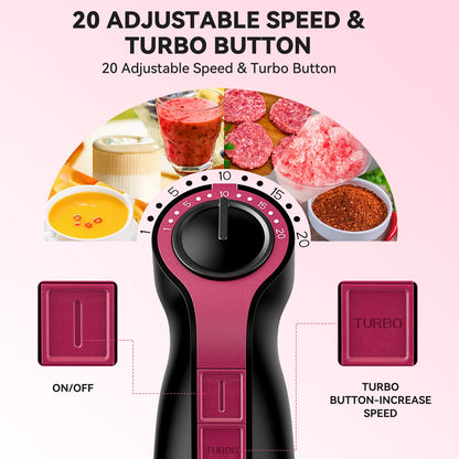 Linkchef Immersion Blender, 20-Speed 1000W 3-In-1 Immersion Hand Blender, Stick Blender with Turbo Mode