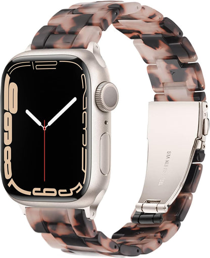 Light Apple Watch Band-Fashion Resin Iwatch Bands for Women Men Bracelet Compatible with Stainless Steel Buckle for Apple Watch Series 10 Series SE Series 9 Series 8 Series 7 6 5 4 3 2 1 Ultra 2 1, 38Mm/40Mm/41Mm/42Mm(Series 10), 49Mm/46Mm/45Mm/44Mm/42Mm(Series 3 2 1)