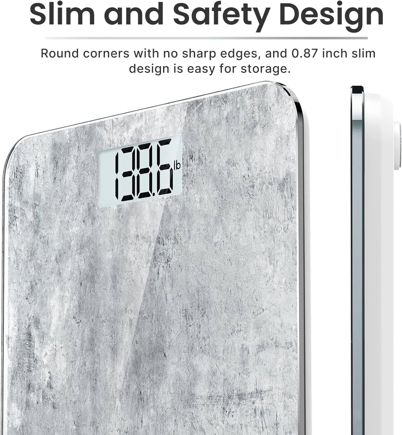 Highly Accurate Digital Body Weight Scale, 400 Lb, Cement Pattern