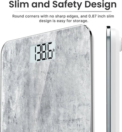 Highly Accurate Digital Body Weight Scale, 400 Lb, Cement Pattern