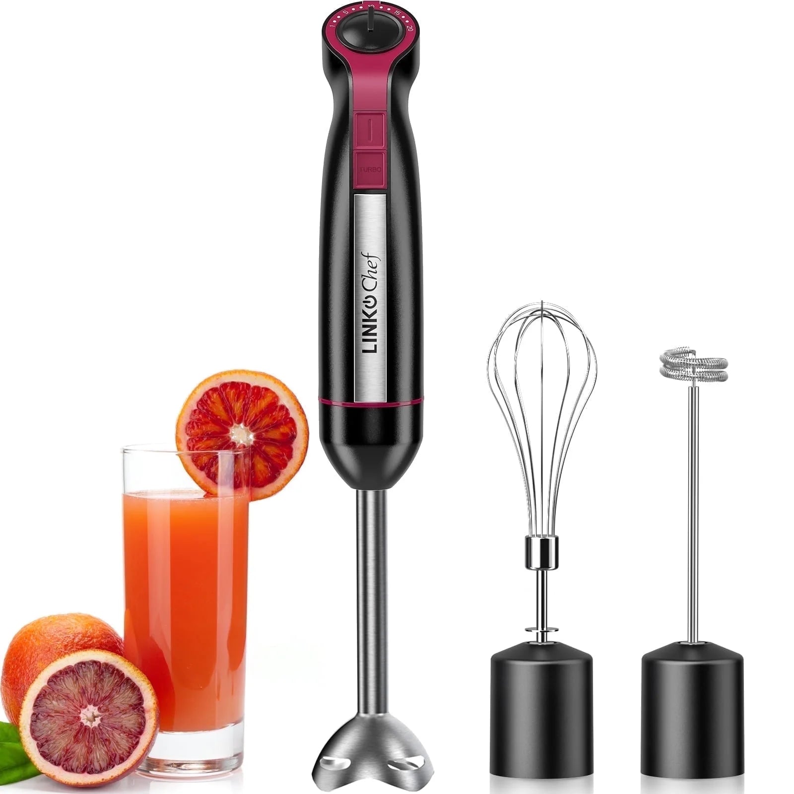 Linkchef Immersion Blender, 20-Speed 1000W 3-In-1 Immersion Hand Blender, Stick Blender with Turbo Mode