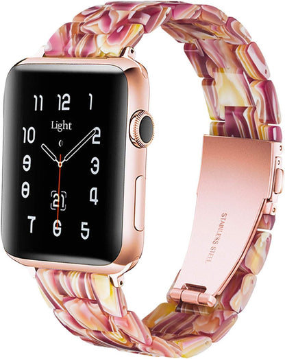 Light Apple Watch Band-Fashion Resin Iwatch Bands for Women Men Bracelet Compatible with Stainless Steel Buckle for Apple Watch Series 10 Series SE Series 9 Series 8 Series 7 6 5 4 3 2 1 Ultra 2 1, 38Mm/40Mm/41Mm/42Mm(Series 10), 49Mm/46Mm/45Mm/44Mm/42Mm(Series 3 2 1)