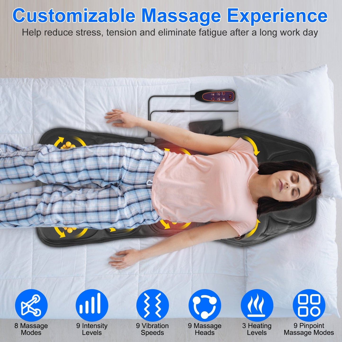 Ultimate Full Body Massage Chair Pad with Heat - Multifunctional Back Massager for Home, Office & Car Use