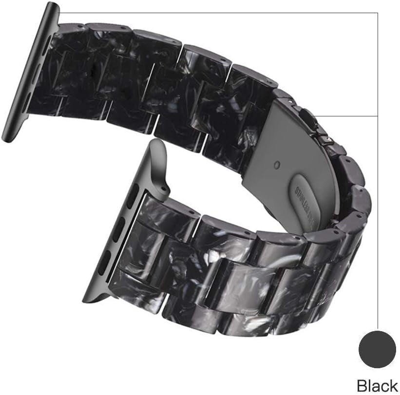 Light Apple Watch Band-Fashion Resin Iwatch Bands for Women Men Bracelet Compatible with Stainless Steel Buckle for Apple Watch Series 10 Series SE Series 9 Series 8 Series 7 6 5 4 3 2 1 Ultra 2 1, 38Mm/40Mm/41Mm/42Mm(Series 10), 49Mm/46Mm/45Mm/44Mm/42Mm(Series 3 2 1)